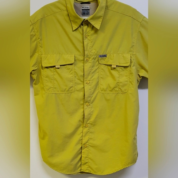 COLUMBIA TITANIUM OMNI-DRY GREEN OLIVE, SHORT SLEEVES, CASUAL MENS SHIRT,  LARGE - Picture 5 of 13